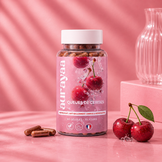 Gélules Ventre Plat 🍒 Queue de Cerise 100% Naturelle — Drainant & Anti-Ballonnements