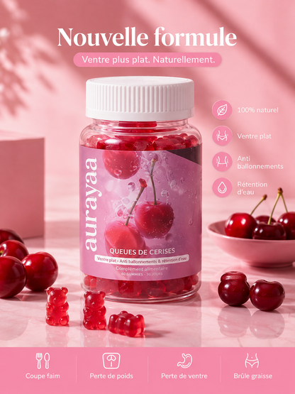 Gummies Queue de Cerise 🍒 Ventre Plat & Perte de Poids — 100% Naturel